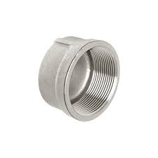 A galvanized iron (GI) cap, a plumbing fitting with internal threads used to close the end of a pipe.