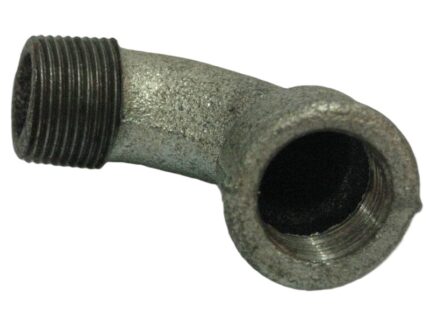 A GI MF Bend, a plumbing fitting used to change the direction of a pipeline while connecting a male-threaded pipe to a female-threaded fitting.
