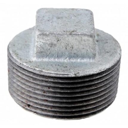 A GI plug, a plumbing fitting used to seal the end of a pipe.