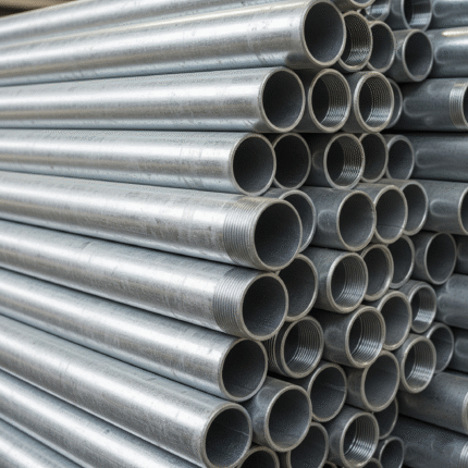GI Stand Pipes, used to transport water in plumbing and construction projects.