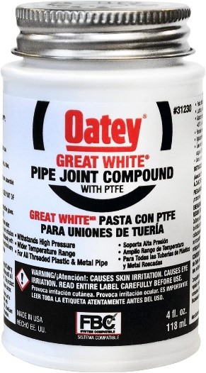 Pipe joint compound, a sealant used for effective leaky pipe repair.
