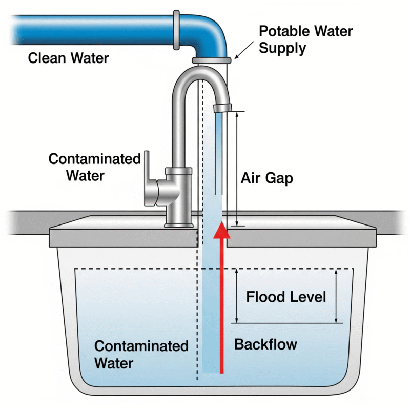 An image showing how air gap works