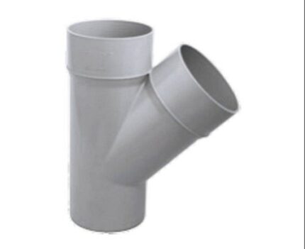 A light gray plastic waste Y tee on a white background. This plumbing fitting is shaped like a "Y" and is used to create a branch line that joins an existing waste pipe at an angle.