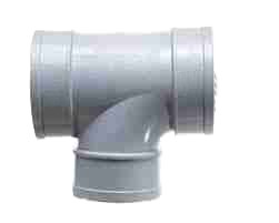 A light gray plastic waste tee on a white background. This plumbing fitting is shaped like a "T" and is used to create a branch line in a waste pipe.