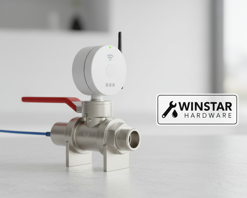 A photograph of the smart water shut-off valve